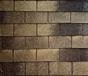 Side-by-side comparison of 3-tab shingles and architectural shingles
